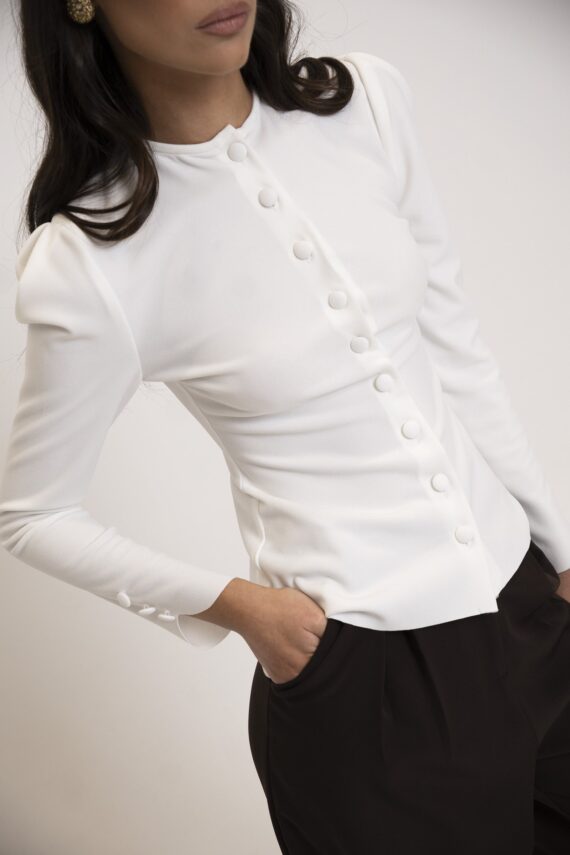 IVORY BUTTONED TOP
